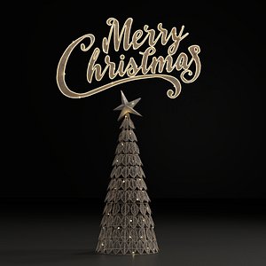 Low Poly Christmas Tree02 and Text