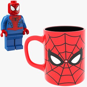 man mug spider lego 3D model