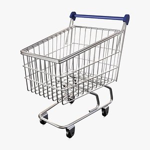 3D Shopping Cart Blue