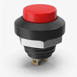 3D Red Push Button