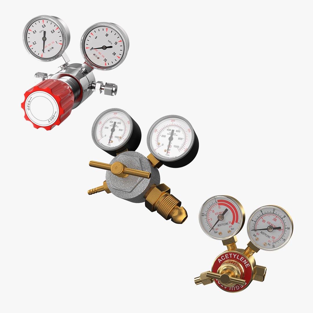 Pressure Gauges Collection 3D model preview