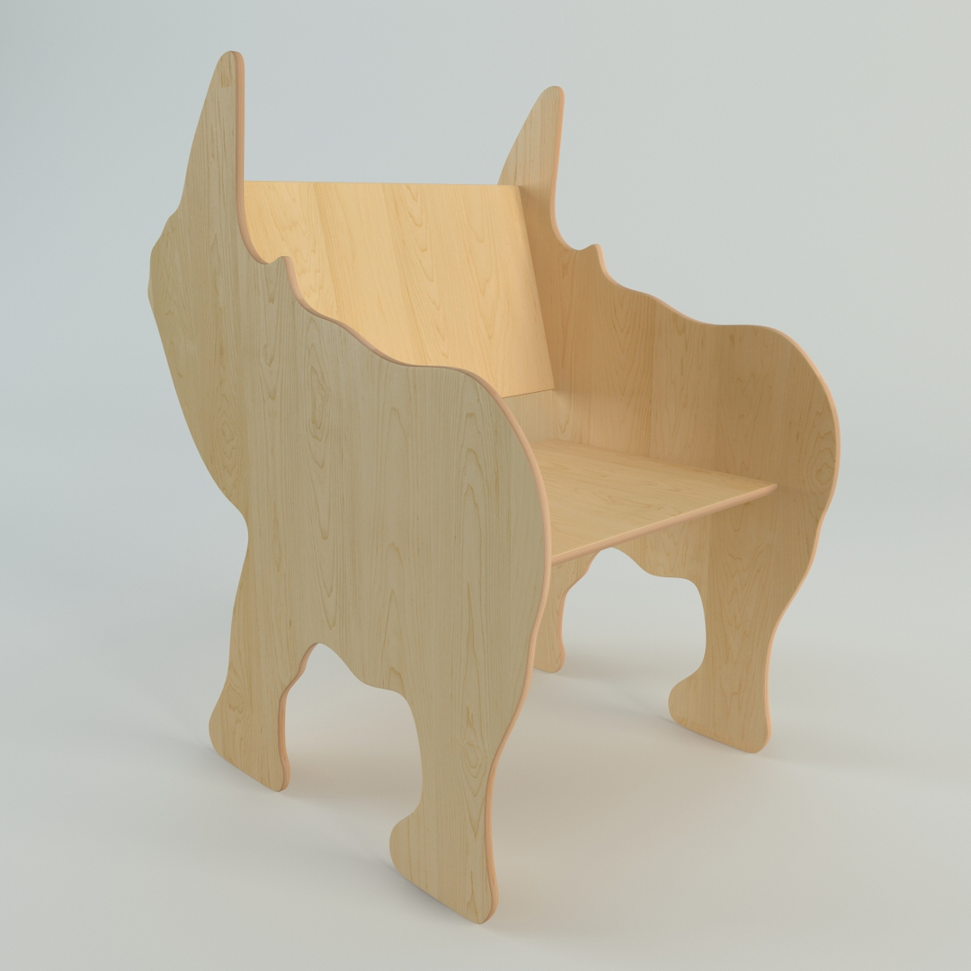 plywood furniture set 3d 3ds