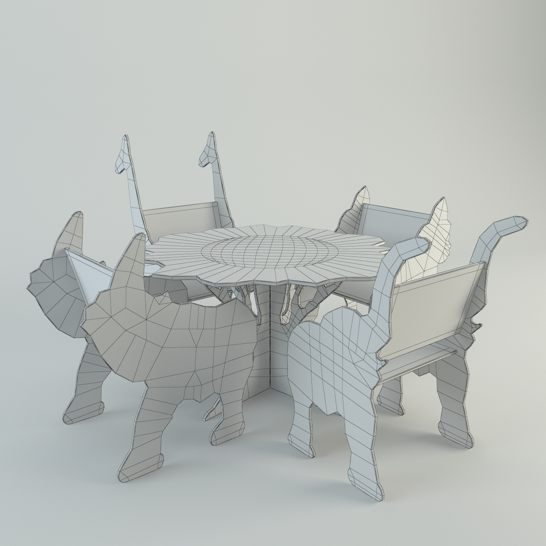 plywood furniture set 3d 3ds