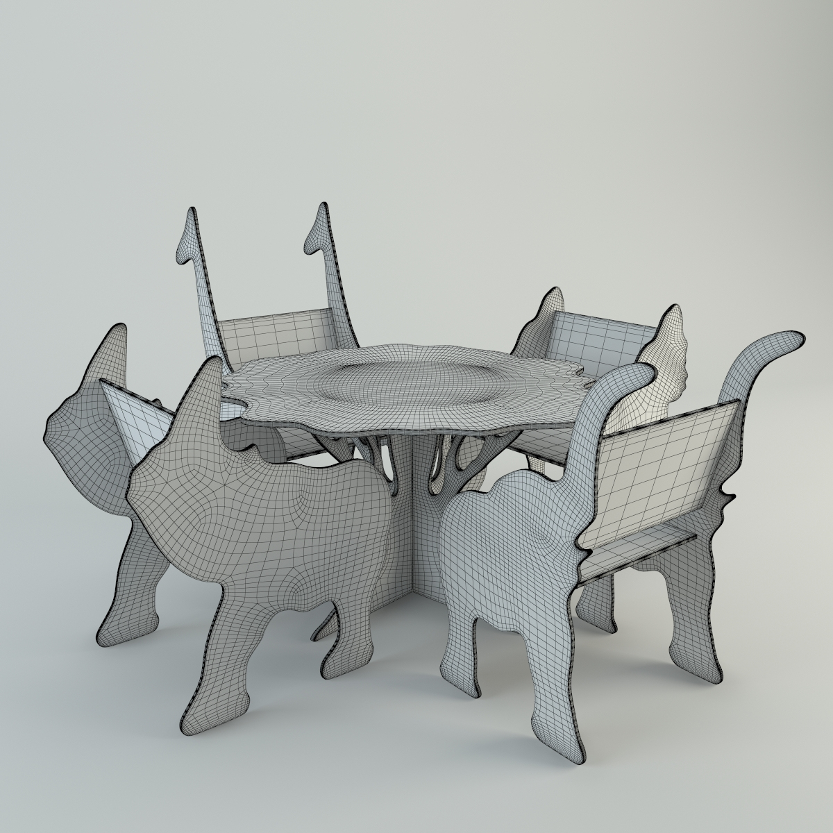plywood furniture set 3d 3ds