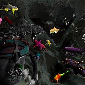 3d model of life water scene