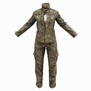 3D Military Female Outfit model