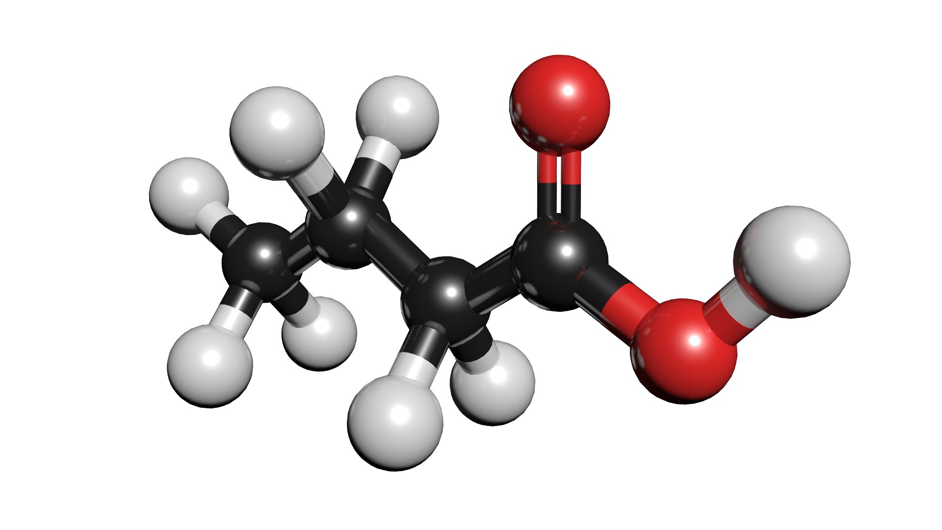 3D C4h8o2 Butyric Acid Model - TurboSquid 1423470