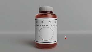 Medicine bottles and capsules 3D model