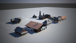 historic buildungs collection medieval vintage game assets low poly