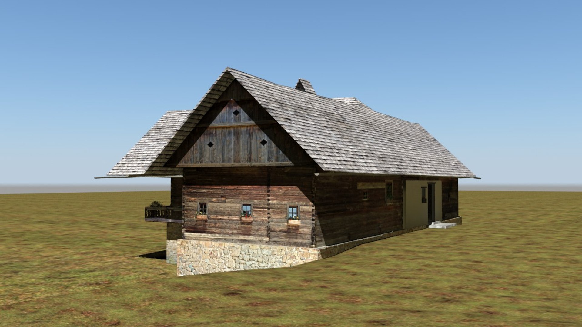 3d model of traditional games houses