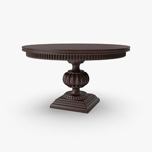 Wood Round Table 3D model