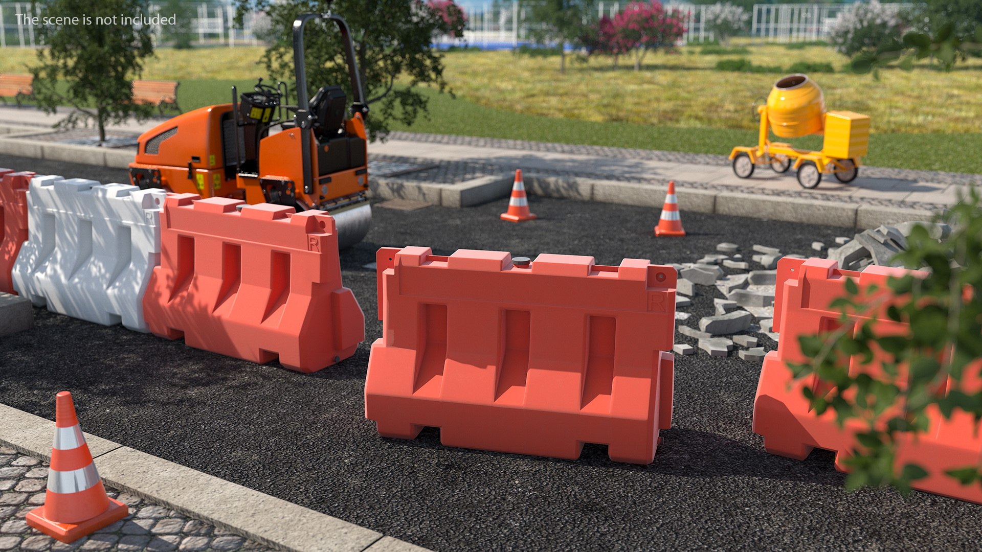 Plastic Jersey Barrier 3D model preview