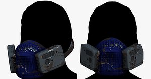 3D Gas mask respirator scifi futuristic model