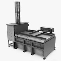 Cremation Oven for Animal Incineration Rigged for Cinema 4D