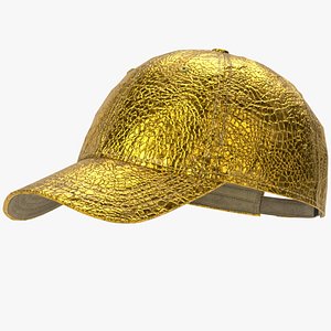 Washed Baseball Cap - Worn Gold - Game Asset 3D