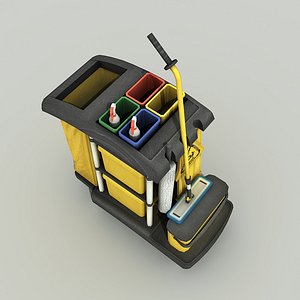 Cleaning Cart - Low Poly