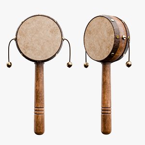Rattle Drum Toy Lowpoly 3D model