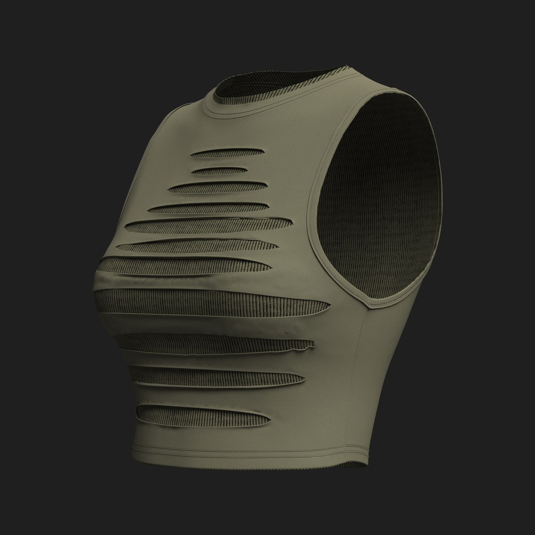 Womens Ripped Crop Top 3D - TurboSquid 2200384