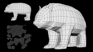 3D model Panda Low Poly Base Mesh