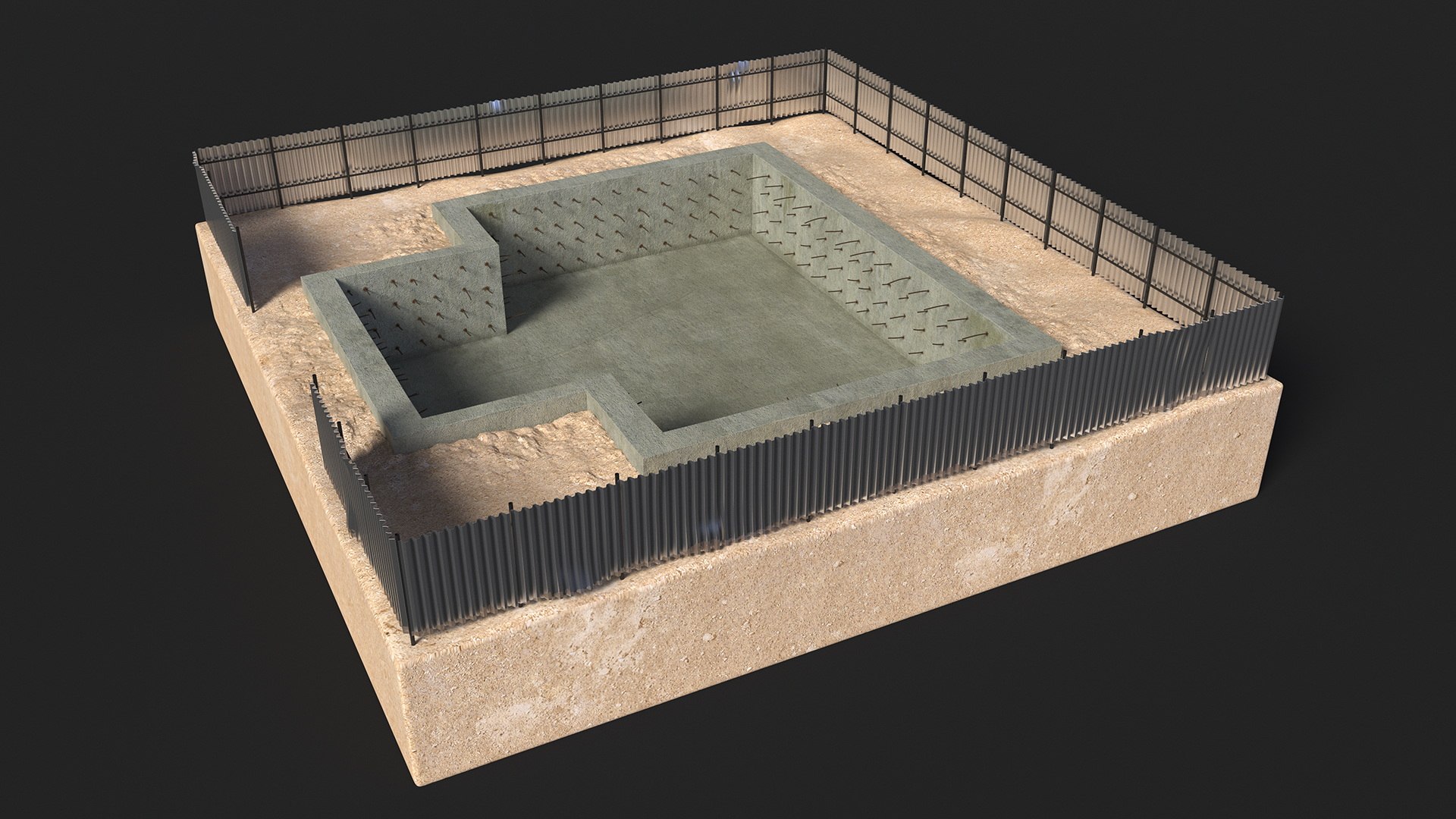 3D Construction Foundation Pit - TurboSquid 2275916