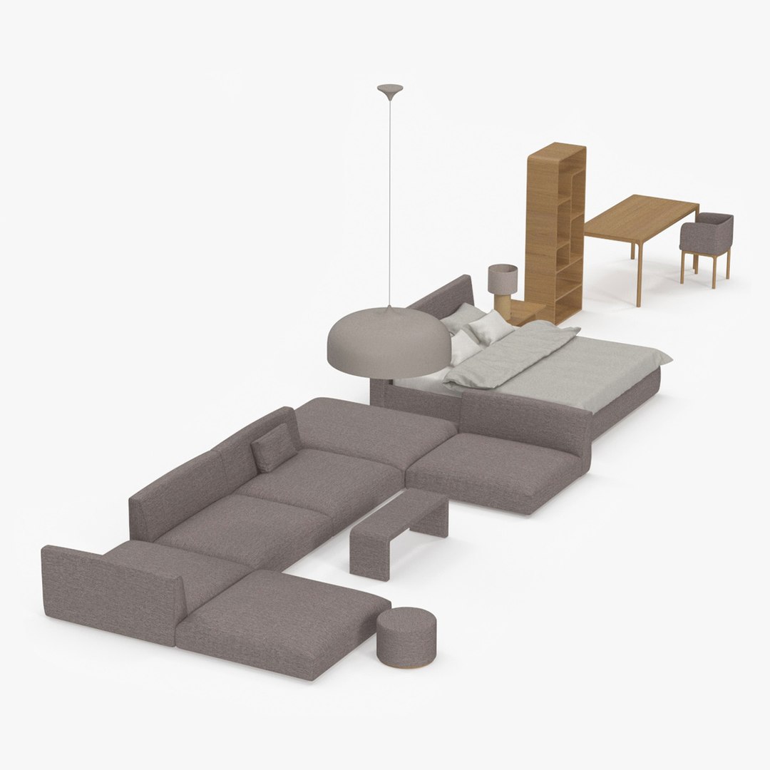 Modern Furniture Set 3D model preview