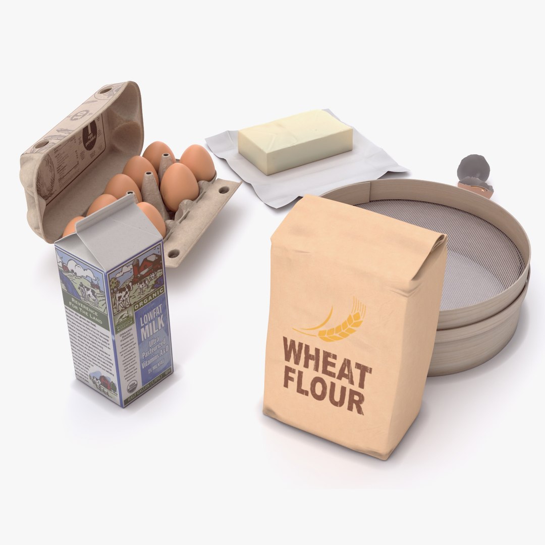 Baking Tool and Products 3D model for industrial visualization, technical presentation, simulation, product rendering, and animation