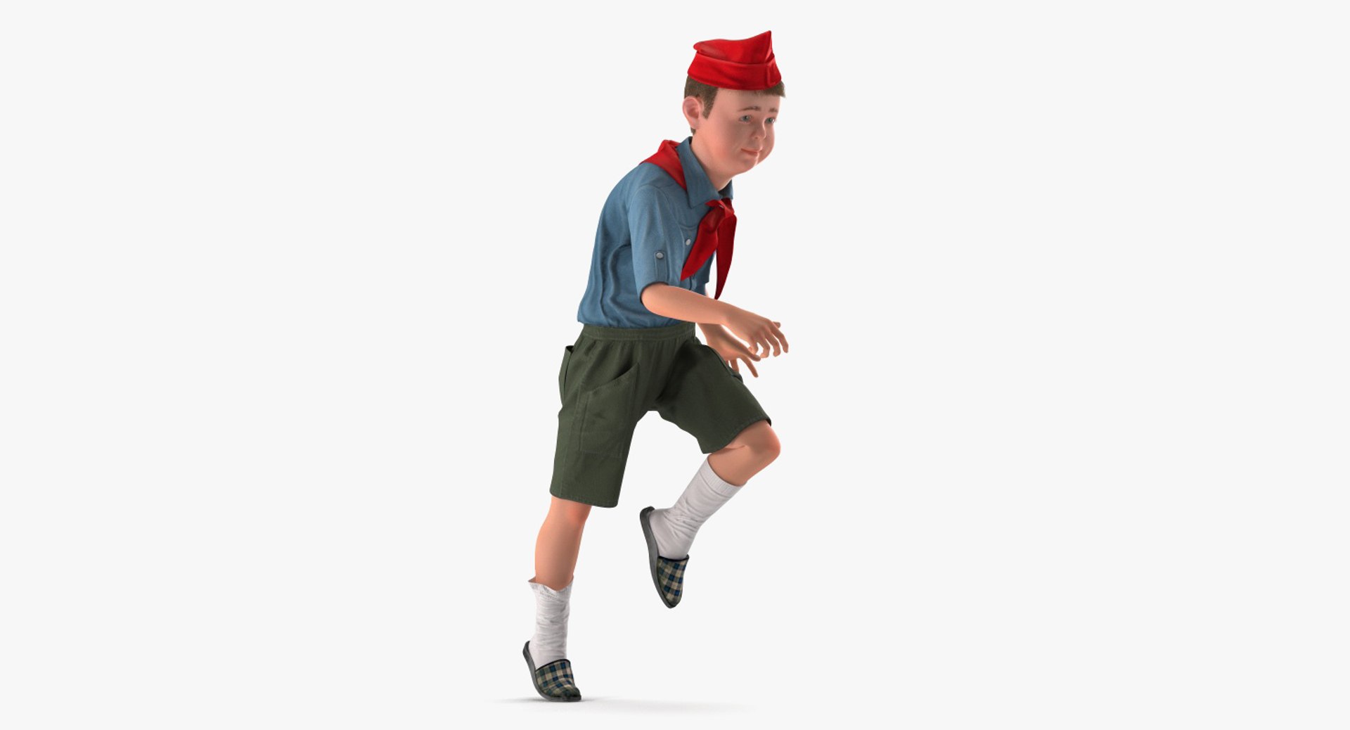 Pioneer Boy near Vladimir Lenin Statue Collection 3D model preview