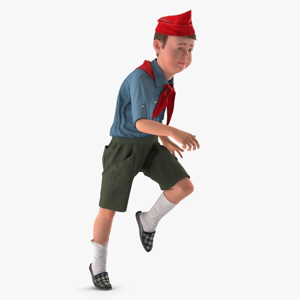 3D boy running pose