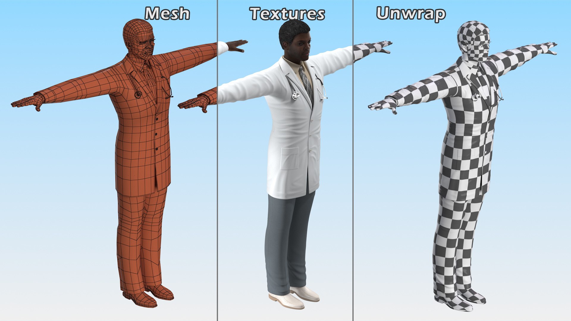 african american male doctor 3D https://p.turbosquid.com/ts-thumb/jM/Q7tc4d/XGFI9rBm/africanamericanmaledoctorriggedvray3dmodel021/jpg/1609692086/1920x1080/fit_q87/79f54c15d6ace961fbf3ef08b4d0da82d4306d9a/africanamericanmaledoctorriggedvray3dmodel021.jpg