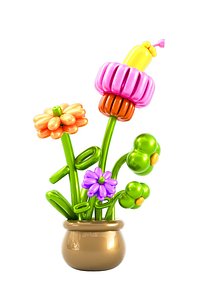 C4D creative colorful flower 3D model