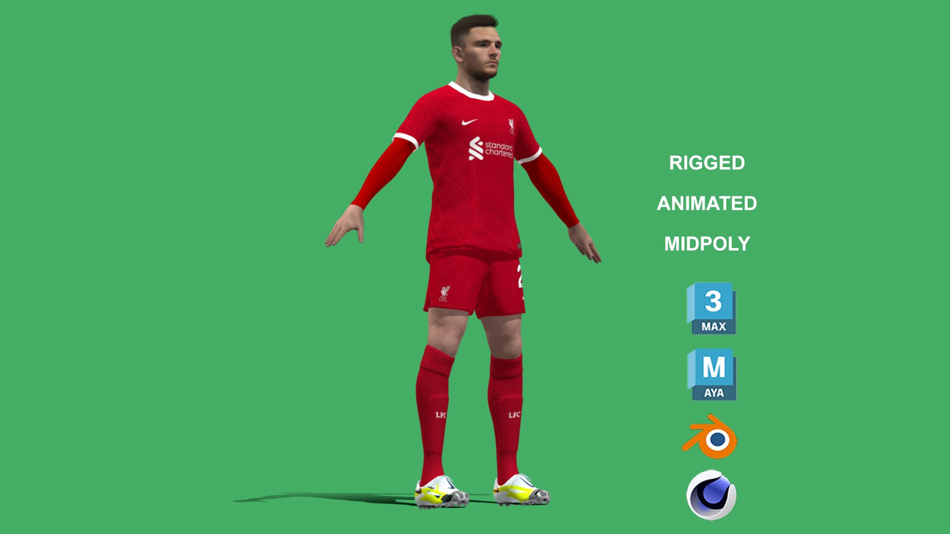 3D Rigged Andrew Robertson Liverpool 2024 3D Model - TurboSquid 2132277