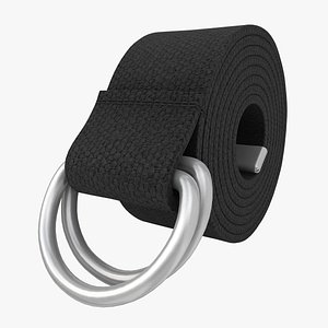 3d realistic d-ring belt black model
