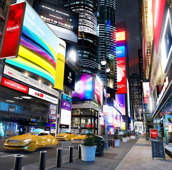 City no brand advertising Day and Night