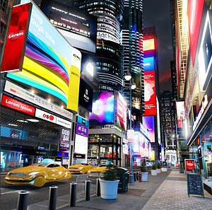 City no brand advertising Day and Night