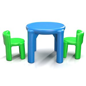 3D Little Tikes Bright And Bold Table One Chair PBR