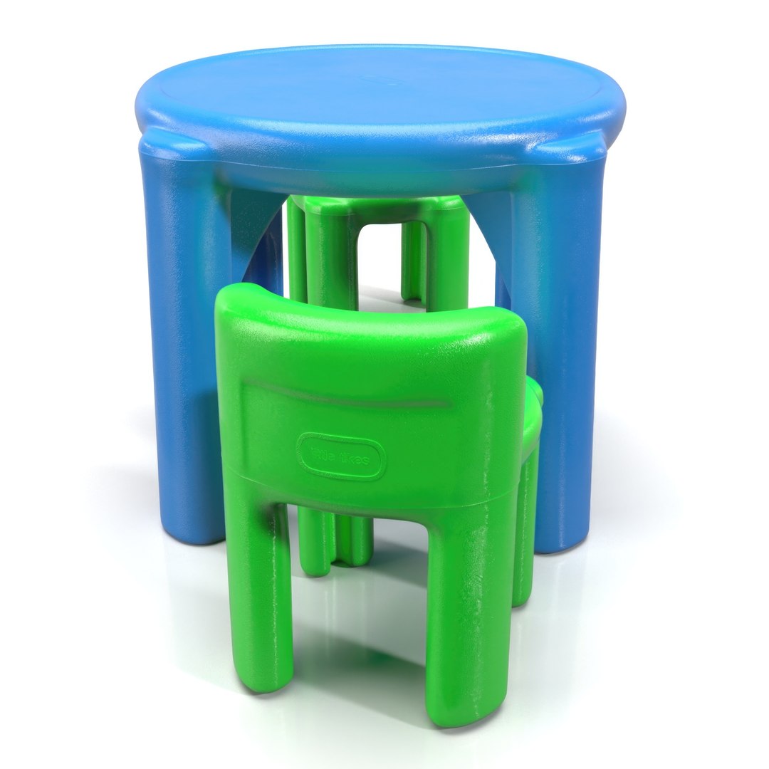 3D Little Tikes Bright And Bold Table One Chair PBR - TurboSquid 2230248