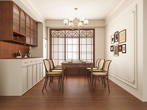 3D modern dining room model