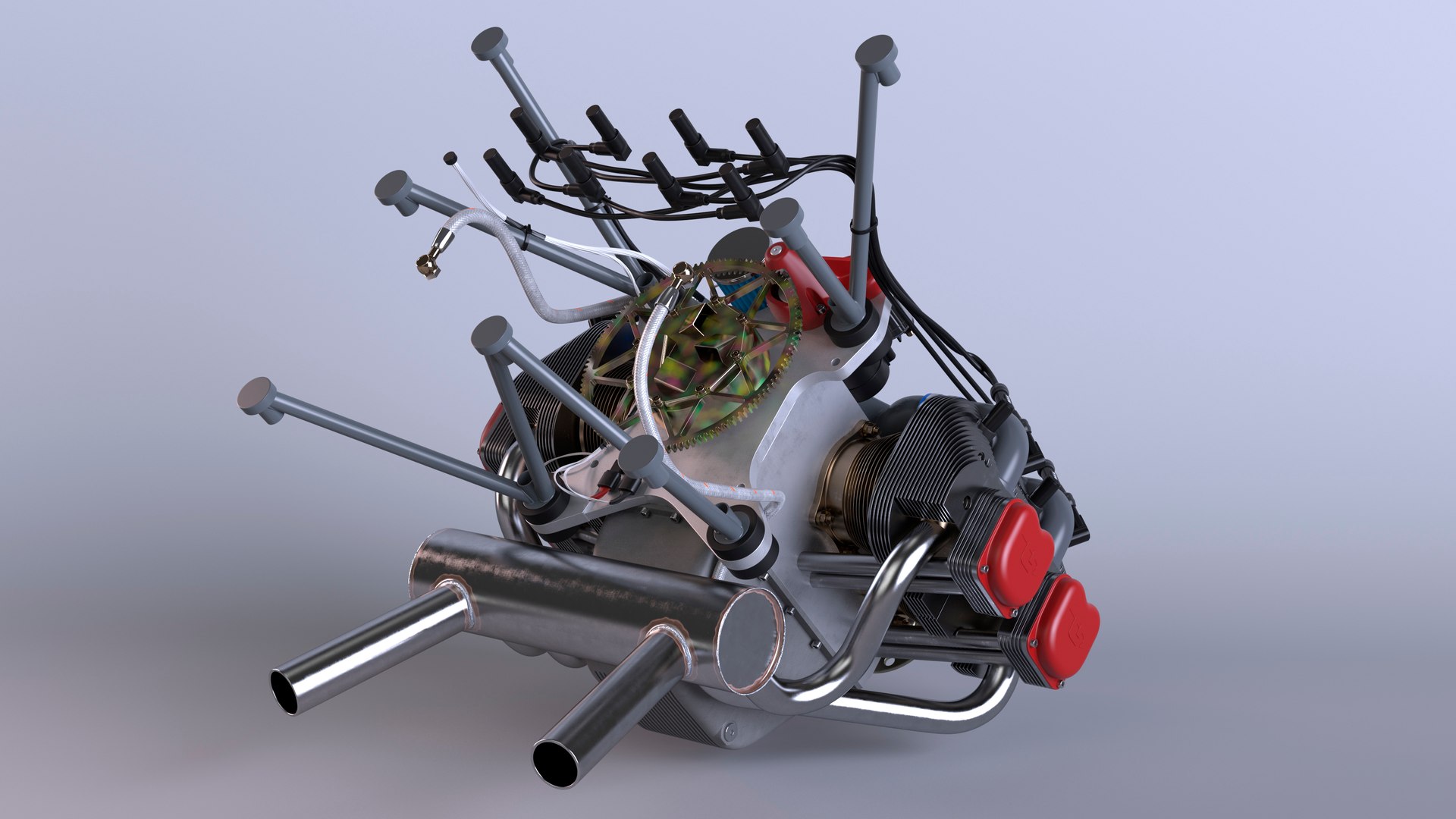 Electronic Fuel Injected Aircraft Engine UL260i 3D Model TurboSquid