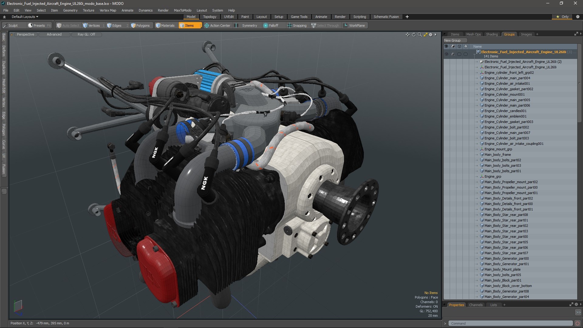 Electronic Fuel Injected Aircraft Engine UL260i 3D Model TurboSquid