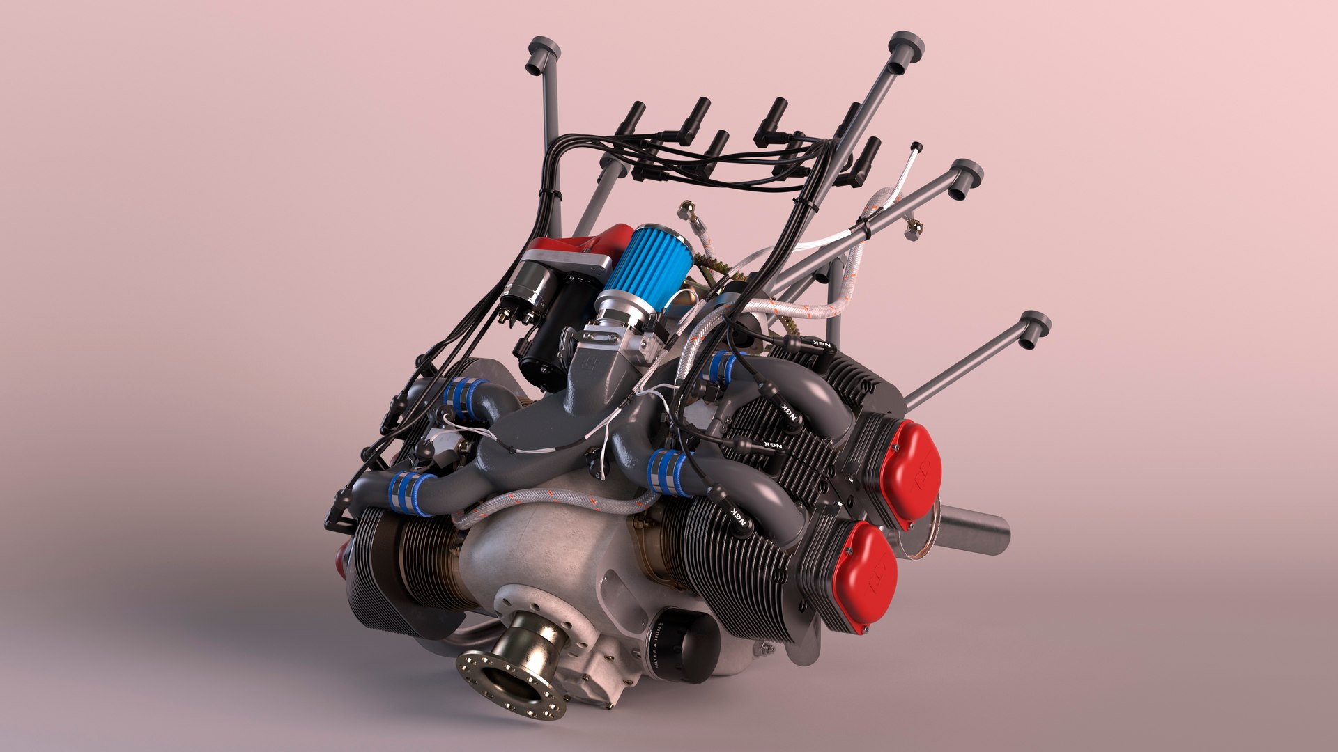 Electronic Fuel Injected Aircraft Engine UL260i 3D Model TurboSquid