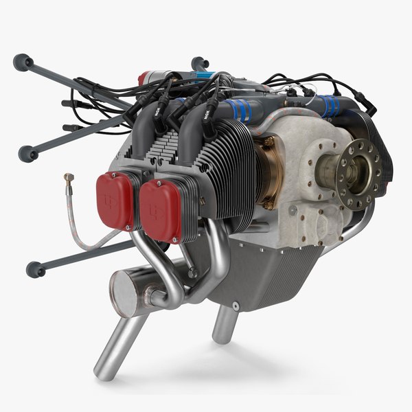 modelo 3d Motor de avión con inyección electrónica de combustible ...