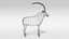Antilope nera dei cartoni animati low poly