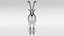Antilope nera dei cartoni animati low poly