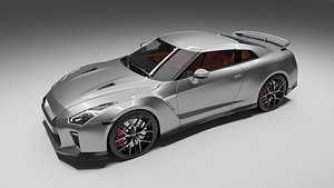 NISSAN GTR 2017 SUPER SILVER METALLIC 3D