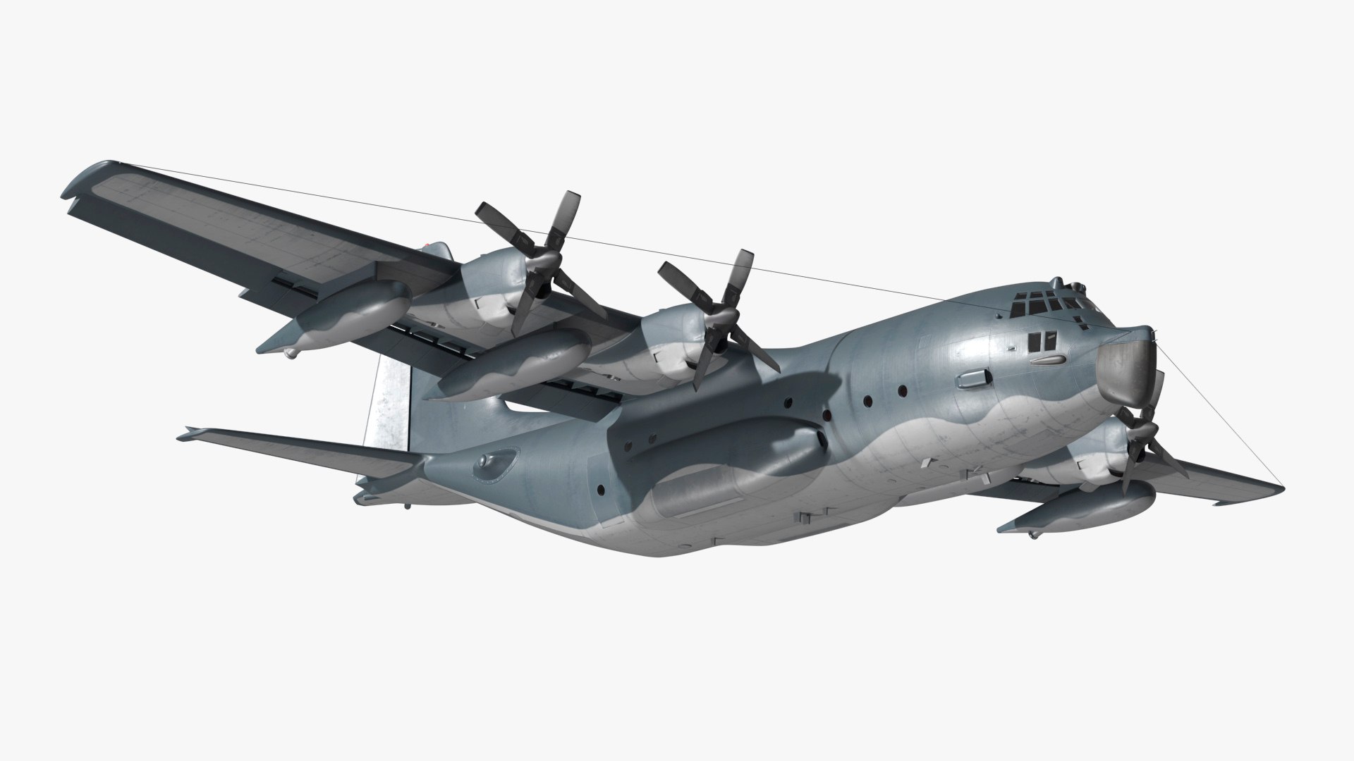 Tactical Airlift Cargo Aircraft Gray Rigged for Maya 3D model preview