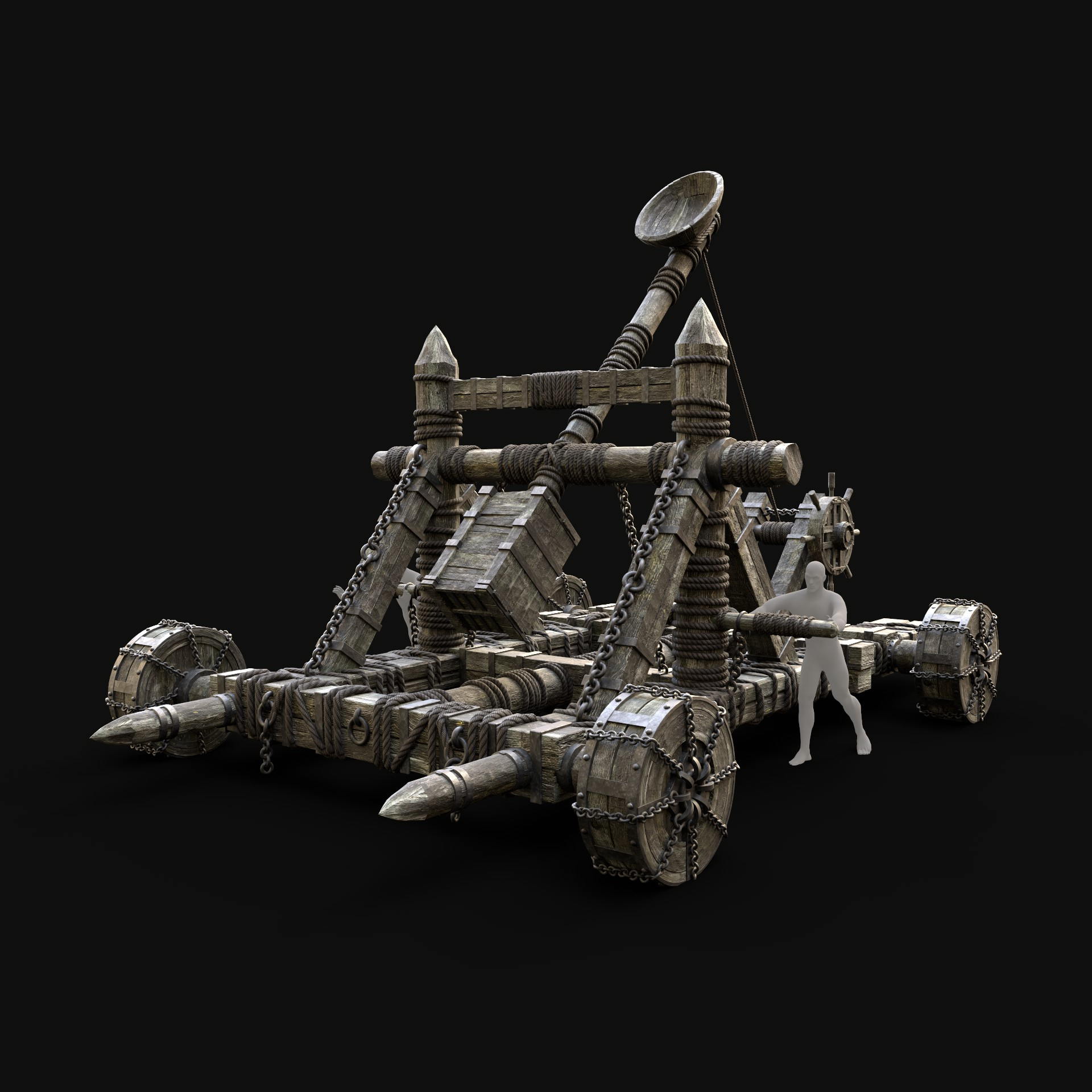 modelo 3d MÁQUINA DE GUERRA CATAPULTA ARMA DE BATALLA DE GUERRA DE ...