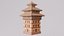 3D South Asian Multi  Tier Pagoda Temple   PBR Game-Ready 3D Model