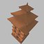 3D South Asian Multi  Tier Pagoda Temple   PBR Game-Ready 3D Model