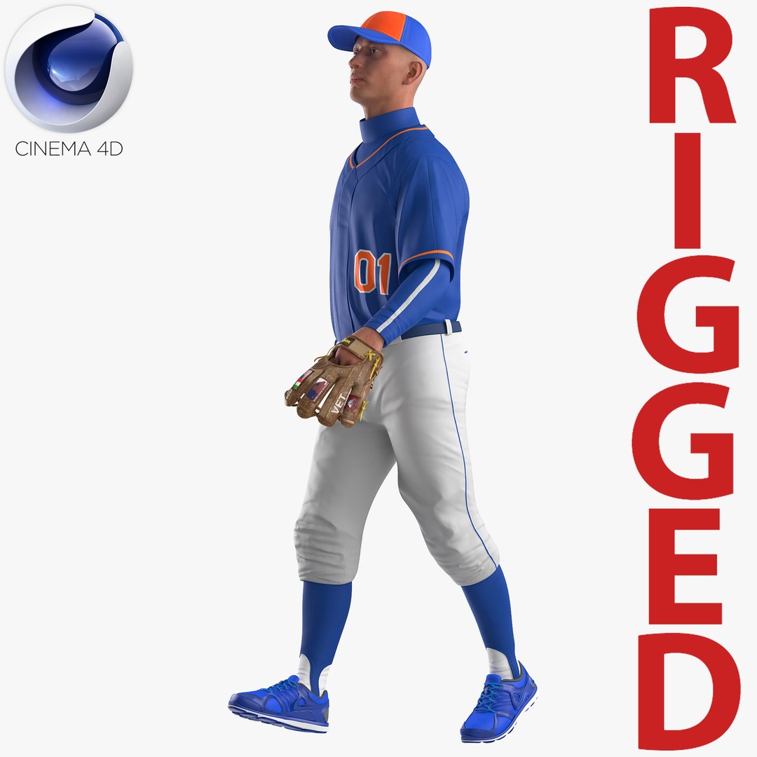 Baseball Player Rigged Generic 4 for Cinema 4D 3D Model preview