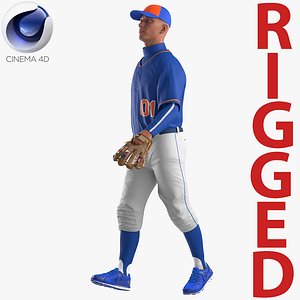 3D baseball player rigged generic model